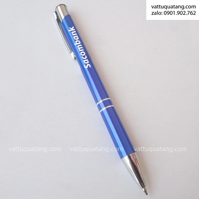 Phôi bút bi kim loại bấm – màu xanh dương