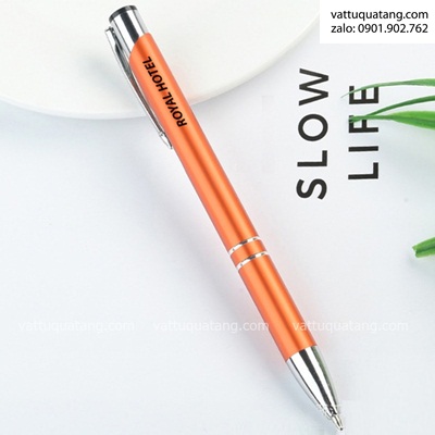 Phôi bút bi kim loại bấm – màu cam