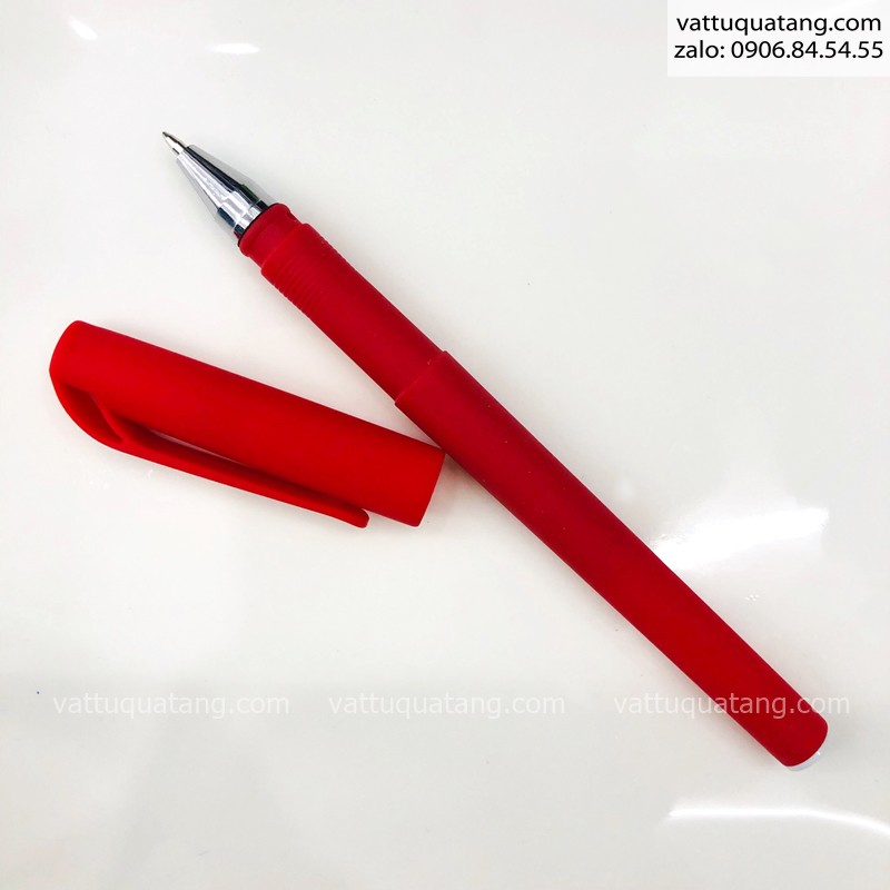 Phôi bút bi nhựa full nhựa nắp đậy màu đỏ